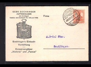 DR. Reklamekarte Boehinger Einkoch-Vorrichtung Zuffenhausen.