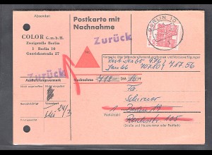 Berlin, EF. Mi.-Nr. 247 auf Nachnahme-Postkarte.