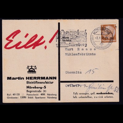DR. Reklame-Karte, Bleistiftmanufaktur, Martin Herrmann, Nürnberg