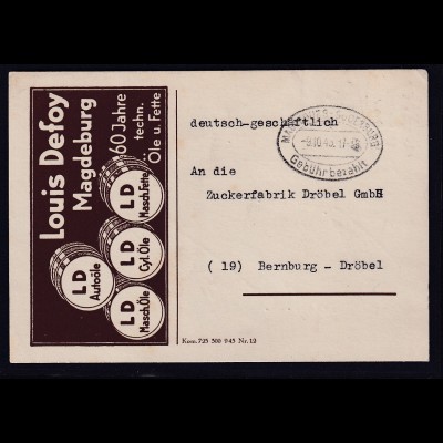 DR. Reklame-Karte, Öle und Fette, Louis Defoy, Magdeburg