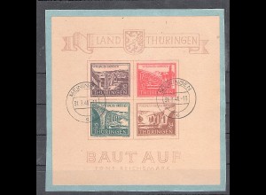 SBZ, Thüringen., Mi.-Nr. Block 4 ay auf Briefstück gestempelt, FA JaschBPP