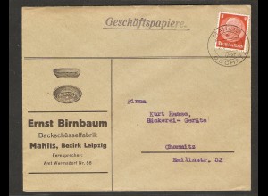 DR. Reklame-Brief, Backschüsselfabrik, E. Birnbaum, Leipzig.