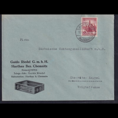DR. Reklame-Brief, Guido Riedel GmbH, Harthau Bez, Chemnitz.