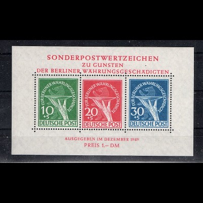 Berlin 1949, Blockausgabe, Mi-Nr. Block 1 III, postfrisch, FA SchlegelBPP.