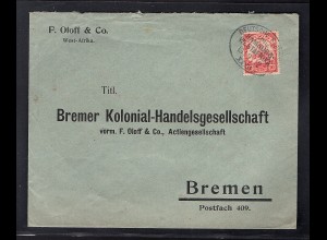 Deutsche Kolonie Togo Fernbrief mit EF. Mi.-Nr. 9 mit Deutsche Seepost XXXII