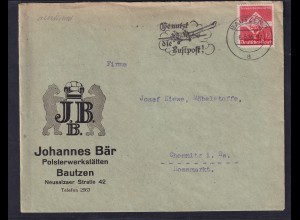 DR. Reklame-Brief, Polsterwerkstätten, Johannes Bär, Bautzen
