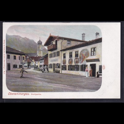 Ansichtskarten, Oberammergau. Dorfpartie ,nicht gelaufen.