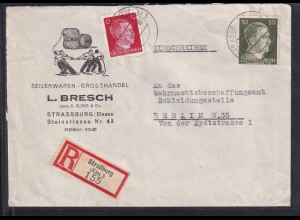 DR. Reklame-Brief, Seilerwaren.Grosshandel L.Bresch, Strassburg.