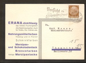 DR. Reklame-Karte, Erana, Nahrungsmittelfarben, Scholtze & Winkler, Leipzig