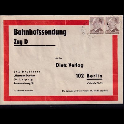 DDR, Me.F. Mi.-Nr. 1088 auf Bahnhofssendung.