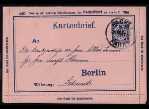 Privatpost, Packetfahrtkarte Berlin, Mi.-Nr. K13, gestempelt.