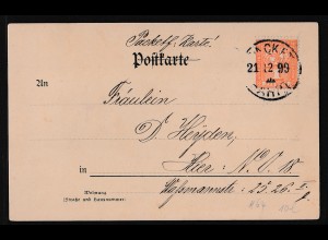 Privatpost, Packetfahrtkarte Berlin1899, EF. Mi.-Nr. 64.