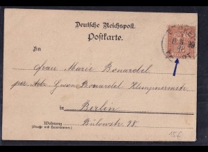 Privatpost, Packetfahrtkarte Berlin1899 , EF. Mi.-Nr. 54