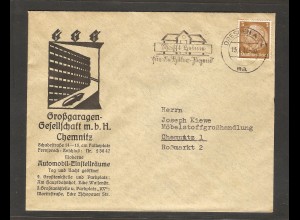 DR. Reklame-Brief, Automobil-Einstellräume/Großgaragen, Chemnitz.