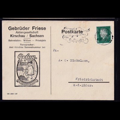 DR. Reklame-Karte, Gefag Scheuer-Tücher, Gebrüder Friese AG. Krischau / Sachsen