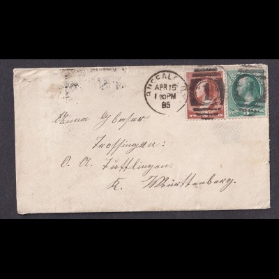 USA-Brief, von Buffalo - Württemberg 1885