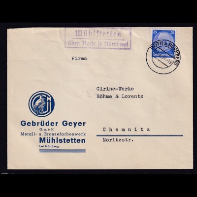 DR., Reklame-Brief, Metall- u. Bronzefarbenwerk, Geyer GmbH, Mühlstetten 