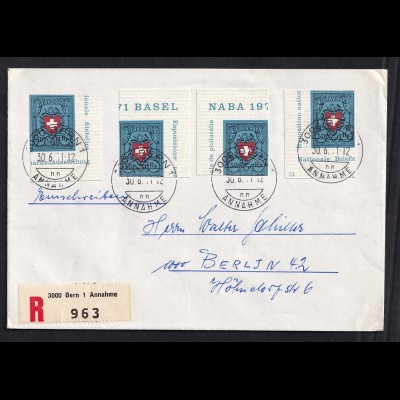 Schweiz, R-Ausland-Brief mit MeF. Mi.-Nr. 946