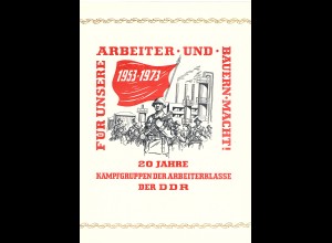DDR - Gedenkblatt, 20 Jahre Kampfgruppen der Arbeiterklasse der DDR., A 9-1973