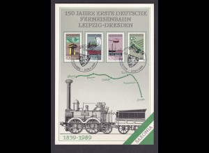 DDR - Gedenkblatt, 150 Jahre Erste deutsche Ferneisenbahn B38-1988