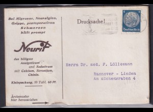 DR. Reklame-Karte, Medikamennte, "Neurit" , Berlin, Marke mit Privat-Lochubg.