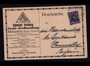 DR., Reklame-Karte, Textil-Großhandlung, E. Vorberg, Hohnstein
