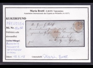 AD. Preußen, Damen-Brief mit EF. Mi.-Nr. 18a (Siehe Befund von Brettl).