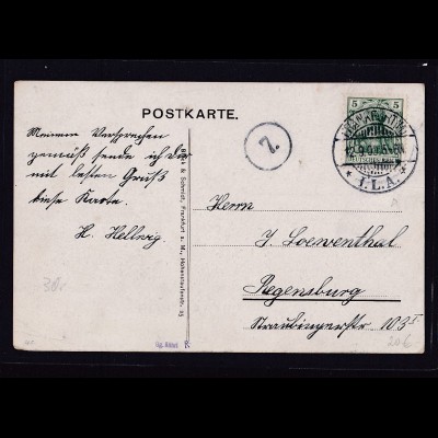 DR, Zepp.-Postkarte gelaufen von Frankfurt ILA, nach Regensburg.