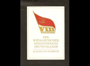 DDR - Gedenkblatt, VIII Parteitag der SED, B 12-1971