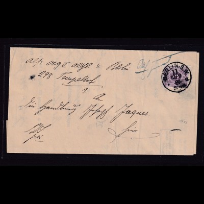 DR, Mi.-Nr.40, auf erm. Ortsbrief innerhalb Berlins 1889, sign. Jäschke-L.