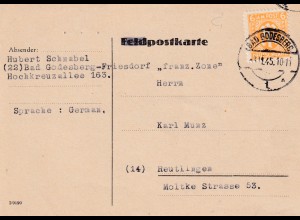 Bizone, AM Post Fern-Postkarte mit EF. Mi.-Nr. 20 C