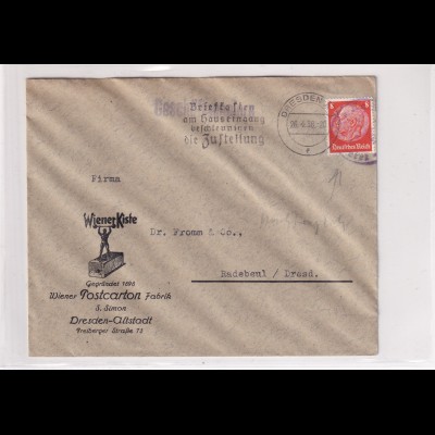 DR. Reklamebrief, Wiener Postcarton Fabrik, Dresden