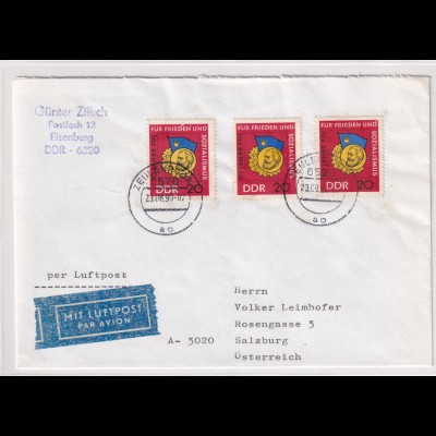 DDR. Ausland-Luftpostbrief mit MeF, Mi.-Nr. 1167