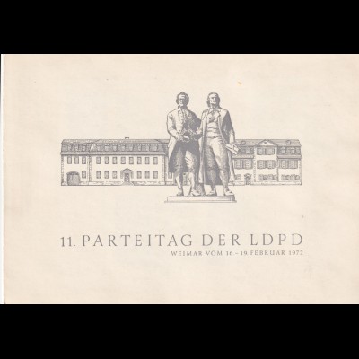 DDR - Gedenkblatt,11. Parteitag der LDPD, B1-1972