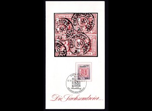 DDR - Gedenkblatt, " 150 Jahre Briefmarken ", Letztag der DDR, C 16-1990