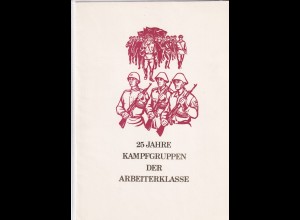 DDR - Gedenkblatt, " 25 Jahre Kampfgruppen der Arbeiterklasse", A8-1978