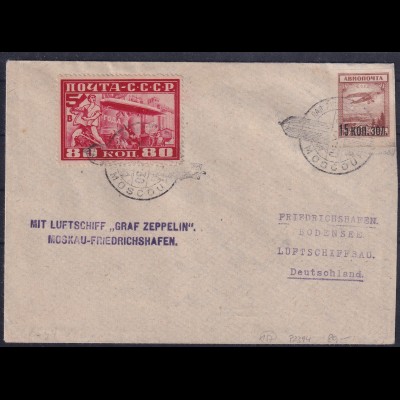 Sowjetunion, Zepp.-Brief mit Mi.-Nr. 391 A u.a.