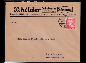 DR. Reklamebrief, "Schilder Schablonen" Berlin