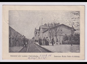 Ansichtskarten, Bahnhof der Lodzer Fabrikbahn, gelaufen 