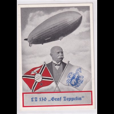 Zeppelin Ansichtskarte Landungsfahrt des Graf Zeppelin LZ 130 mit Sonderstempel