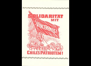 DDR - Gedenkblatt, Solidarität mit Chiles Patrioten