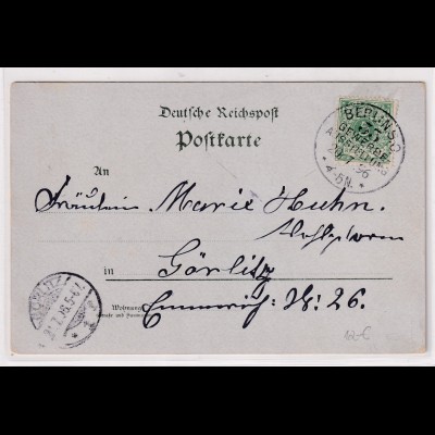 DR, Berliner Gewerbe-Ausstellung Offizielle Postkarte 1896, gestempelt