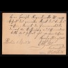 DR. Krone-Adler Ganzsache als Rohrpost-Karte von 1891 gelaufen
