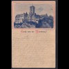 Ansichtkarte-Vorläufer , Schloss Wartburg, Eisenach 1896 gelaufen.