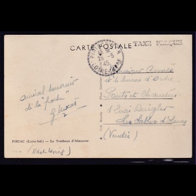 Dt.Besetzung 2.Weltkrieg Frankreich,Fernkarte mit Tax Perque 26.05.45