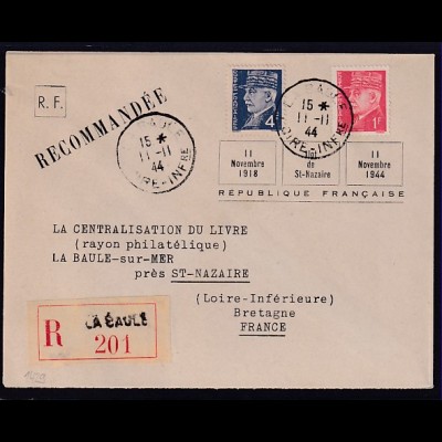 Dt.Besetzung 2.Weltkrieg Frankreich, St-Nazaire, R-Fernbrief