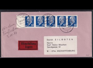 DDR. Eilbote-Fern-Brief mit MeF. Mi.-Nr. 937, Porto-Letztag!