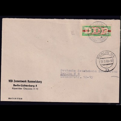 DDR. ZKD-Brief, .EF. Mi.-Nr. Dienst -B 30 II M