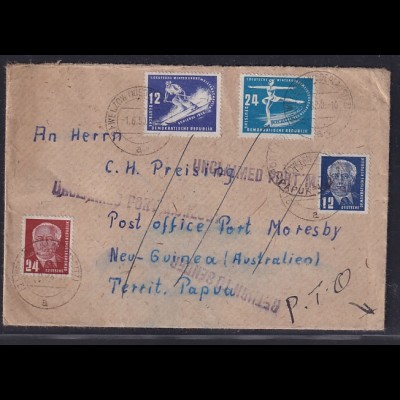 DDR.,Auslandsbrief nach Neu-Guinea, mit MiF. Mi.-Nr. 246,247 u.a.