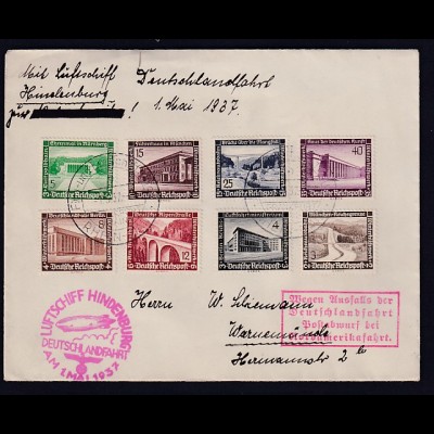 DR. Zeppelin Brief, Luftschiff Hindenburg, Deutschlandfarhrt 1937
